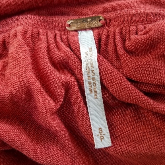 Free People Red Boho Chic Blouse Festival Small - Picture 5 of 8